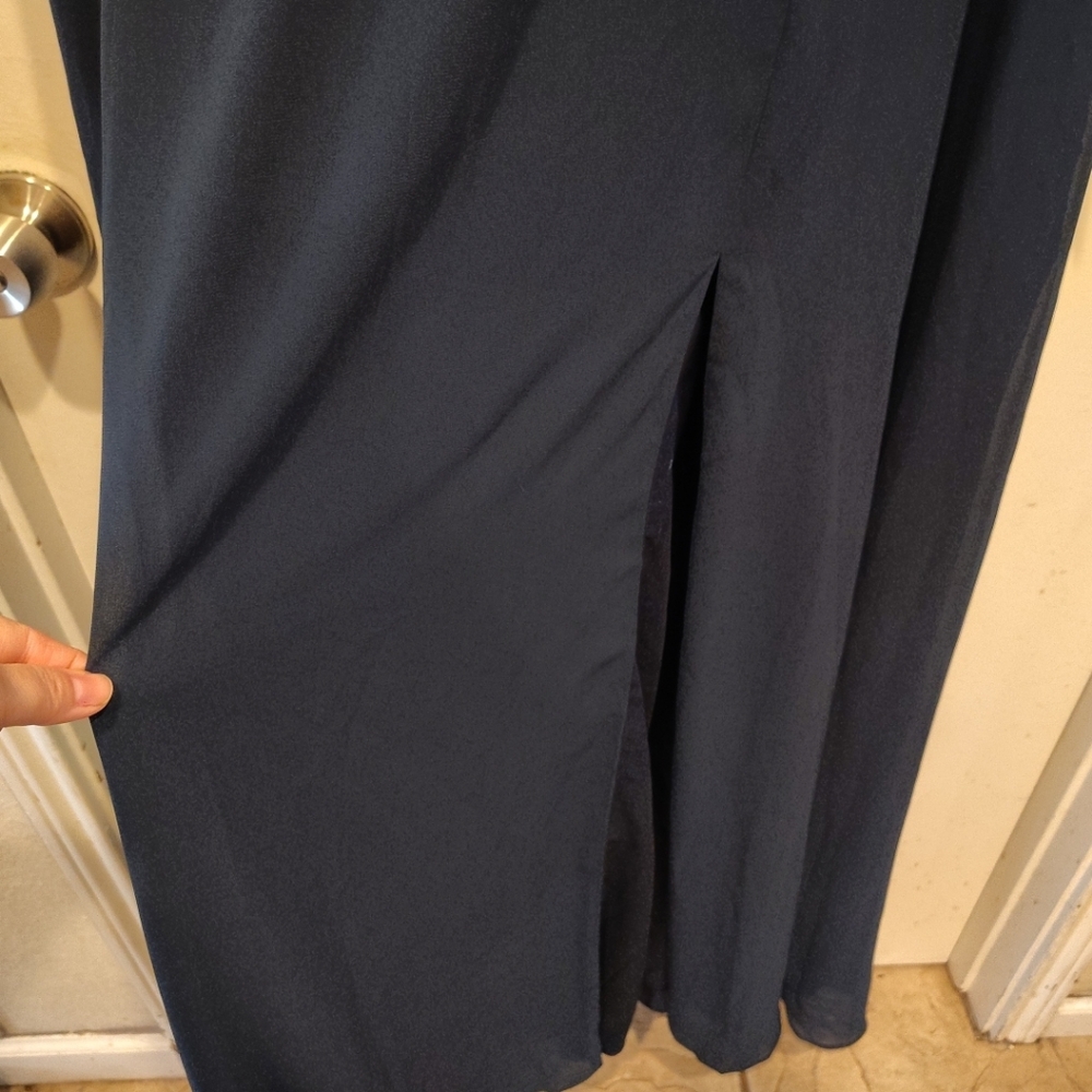 Lulus NWT Navy Blue Love Me Forever Tie Strap Square Neck Formal Maxi Dress 2X - Picture 7 of 9